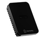 A close-up product image of the Horcery Stall Monitor device in sleek matte black, featuring dual sensors and the Horcery logo at the bottom. The unit has a compact, modern design.
